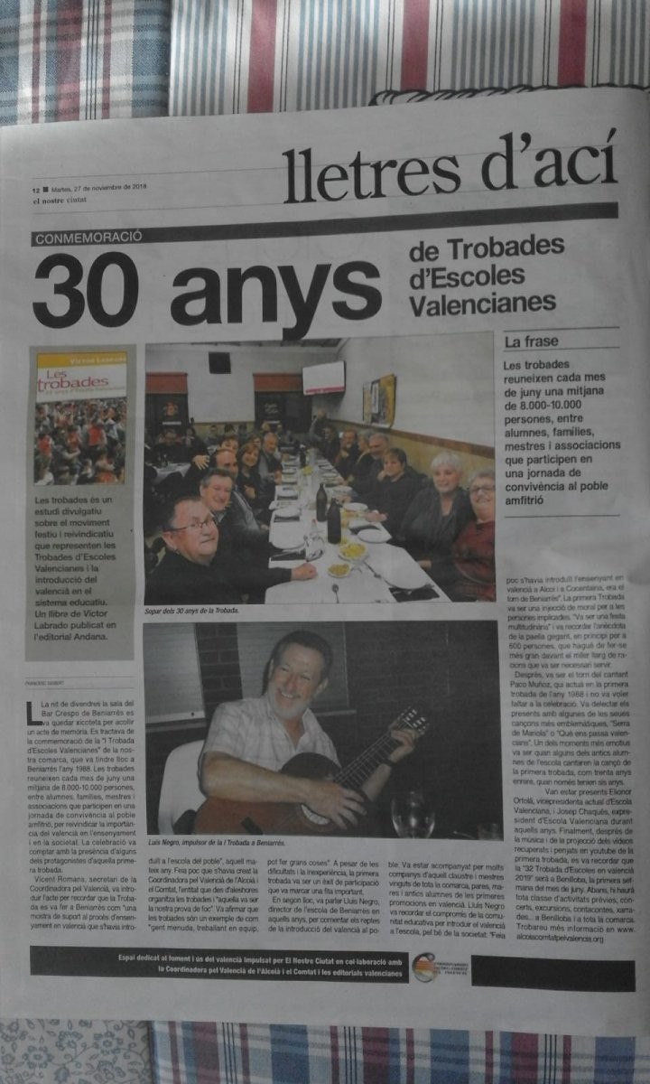 Repercussi&oacute; a la premsa de la Commemoraci&oacute; 30 Anys de Trobades